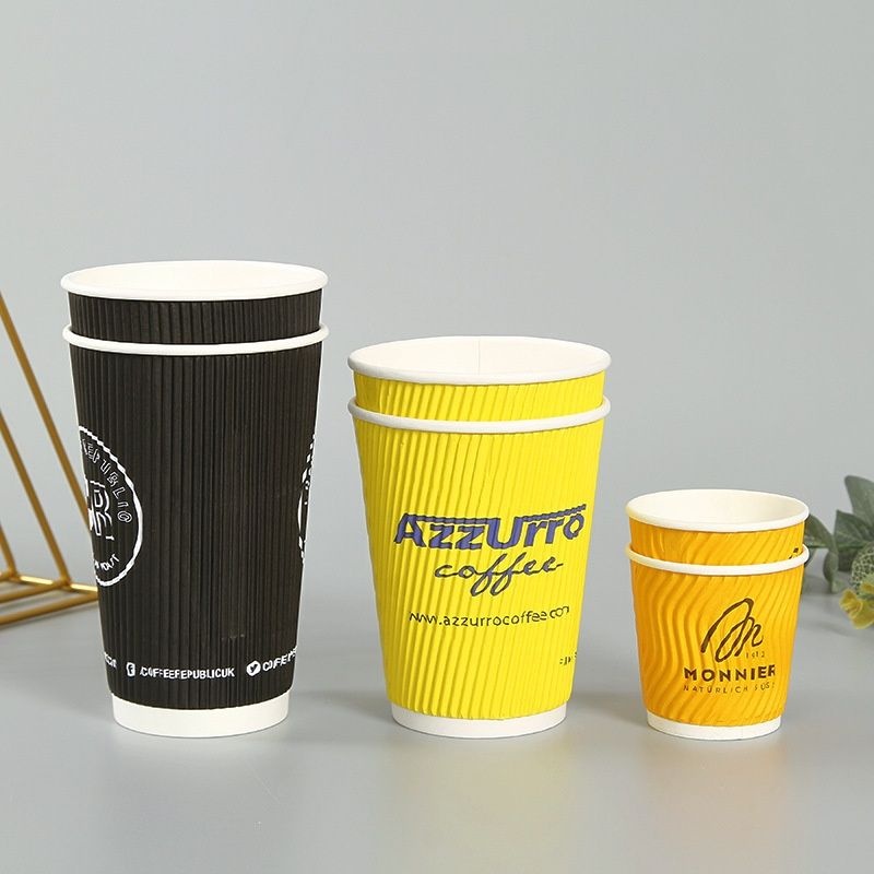 Ripple wall paper cup for hot drinking